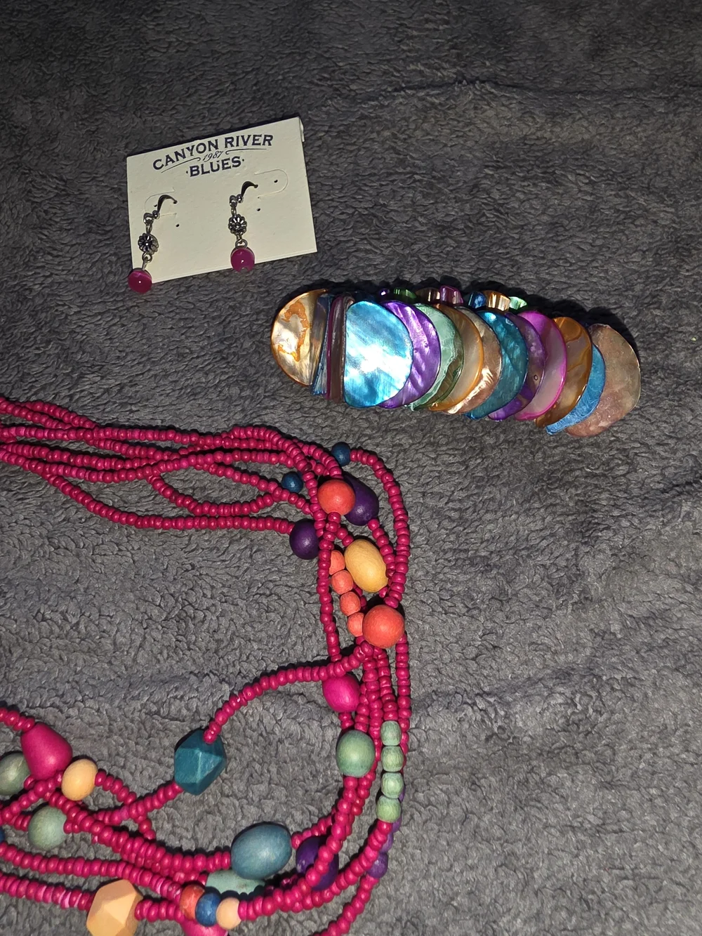 Canyon River Blues Multi-Strand Necklace, Earrings & Bracelet Set